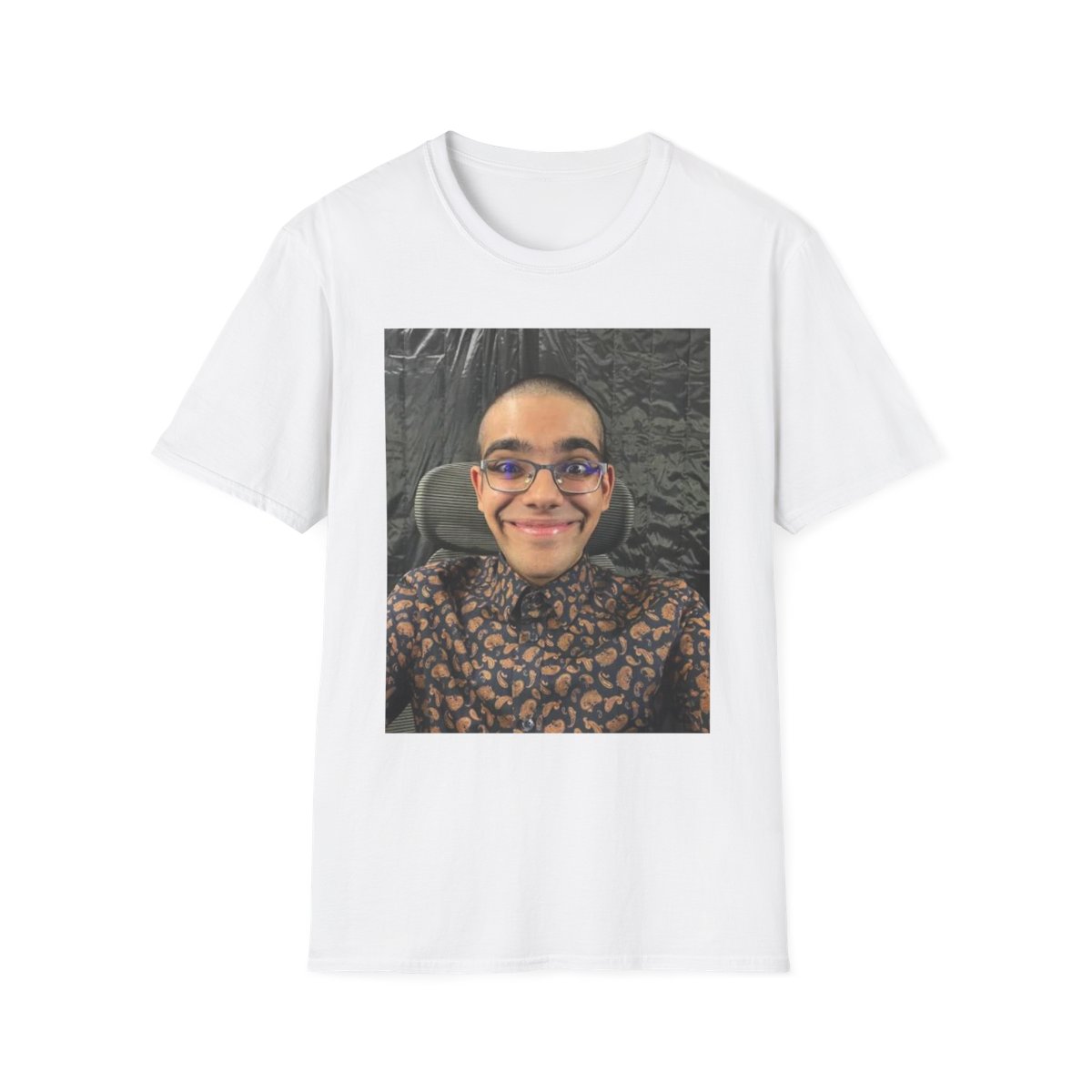 Smiling Face Photo T-Shirt | Personalized Portrait Tee | Neon