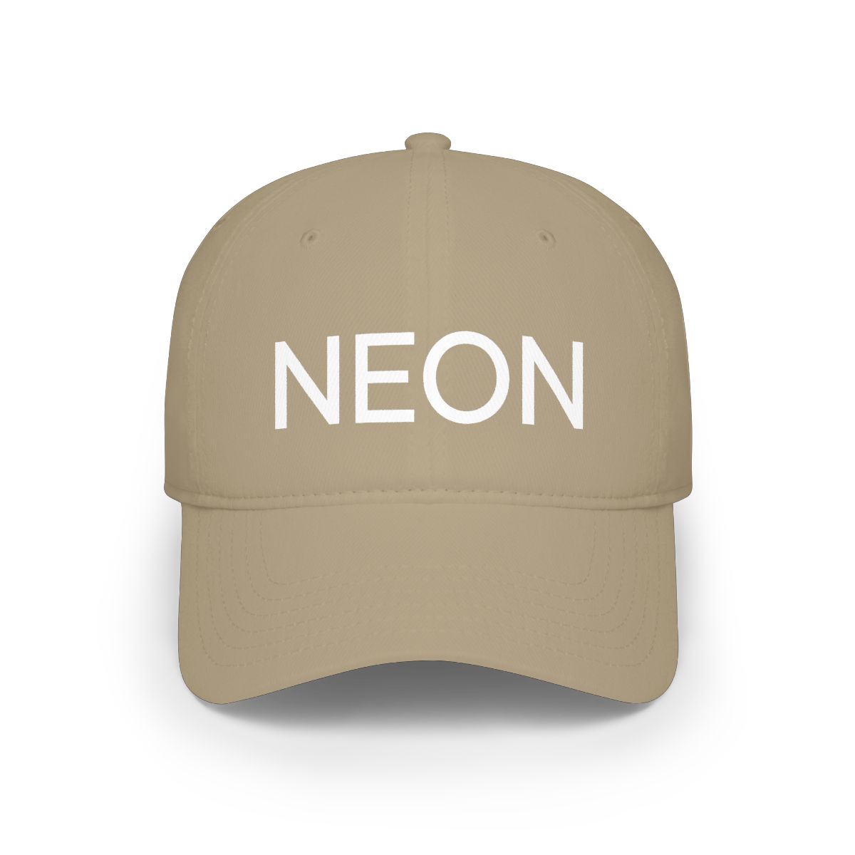NEON baseball cap | embroidered text logo, black hat | Neon - alternate angle 2, merchandise