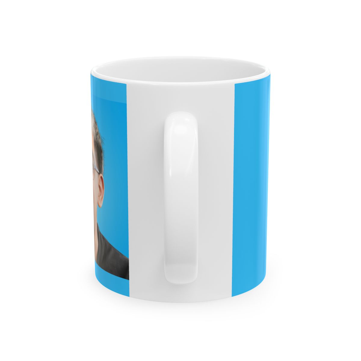 Blue Background Portrait Mug | Ceramic Mug | Neon - alternate angle 2, merchandise