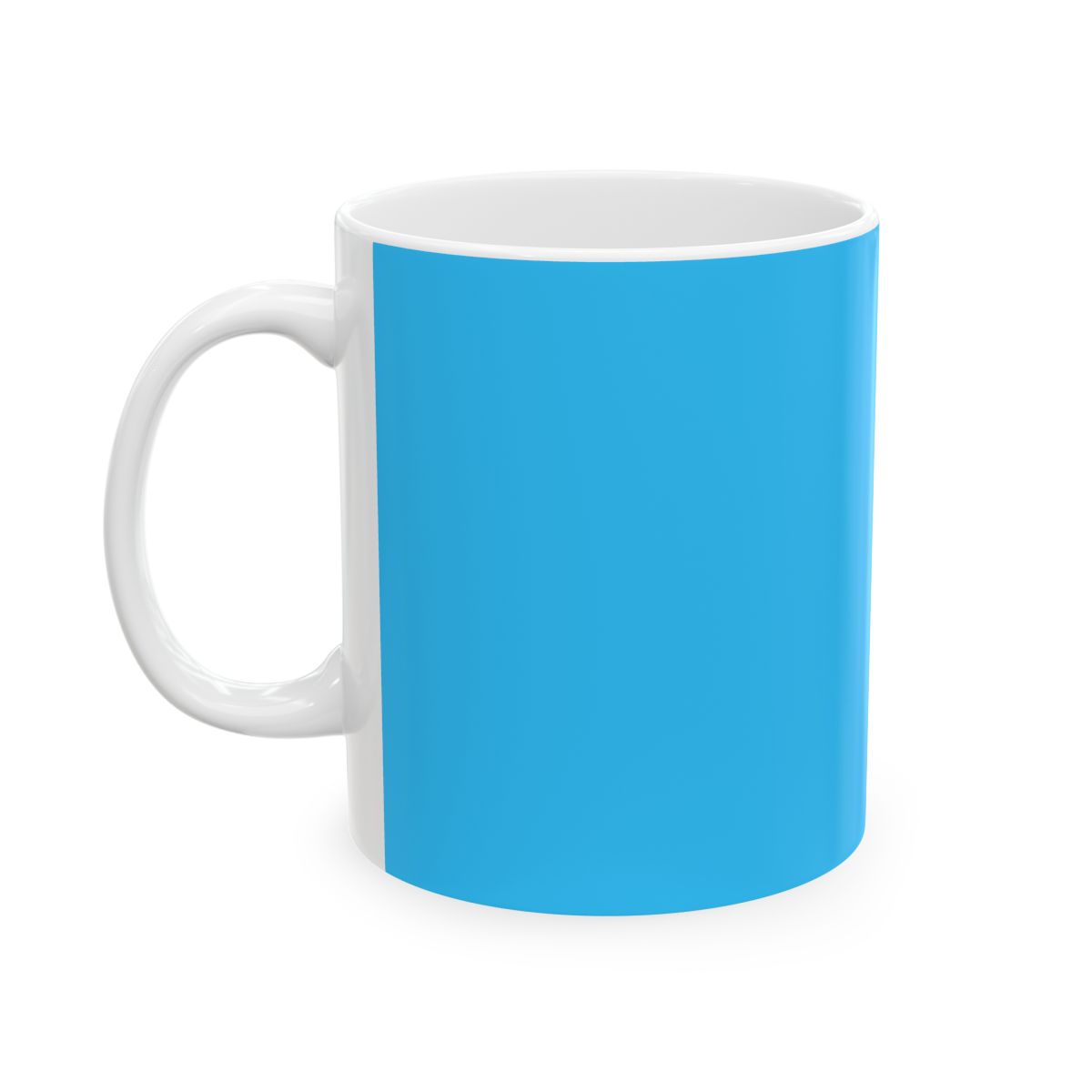 Blue Background Portrait Mug | Ceramic Mug | Neon - alternate angle 3, merchandise